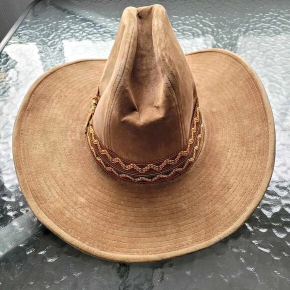 BECO Vintage Tan Men's Western/Cowboy Hat with Band 7 - 7 1/8 Medium - Picture 5 of 10